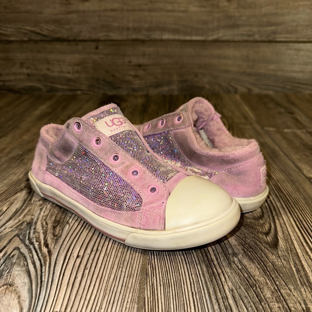 UGG Girls Pink/Purple Glitter Sneakers Low-Top Casual Size 1
